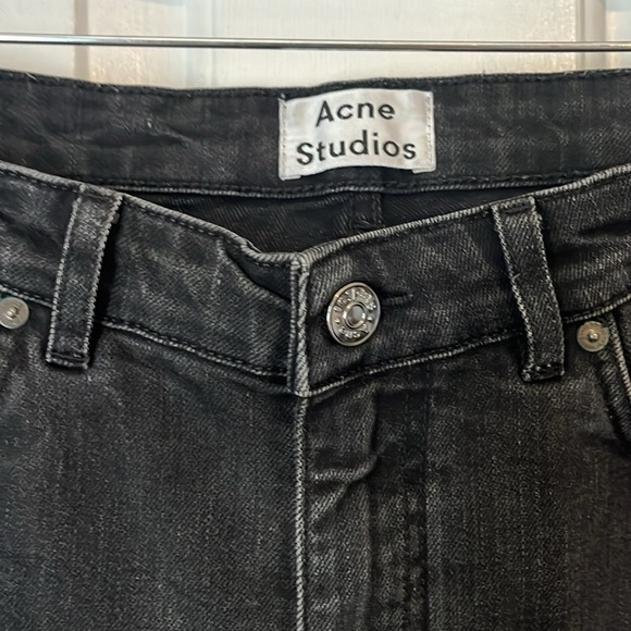 ACNE Studios | The Row Straight Leg Black Crease Cropped Denim Jean Size 29/8 - Picture 5 of 13